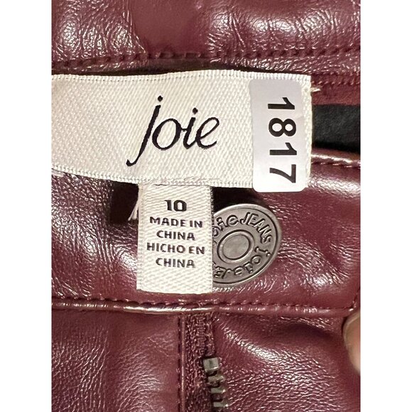 NWOT Joie Limited Edition Pants Women Size 10  Stretch Faux Leather Straight Leg - Picture 8 of 12